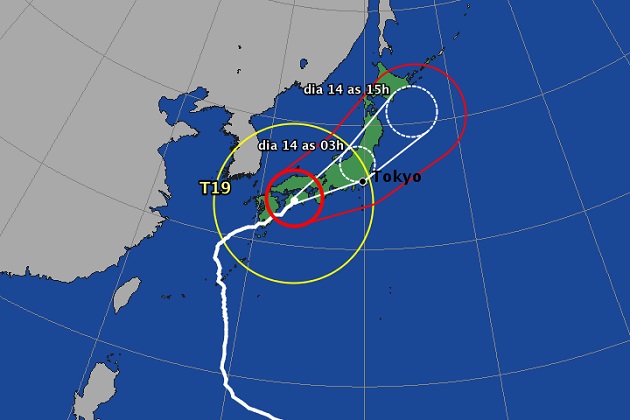 Tifón 19 a las 16.45 horas de hoy lunes 13.