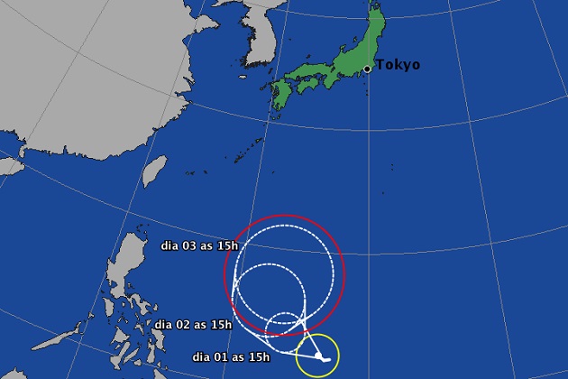 Trayectoria del tifón 20